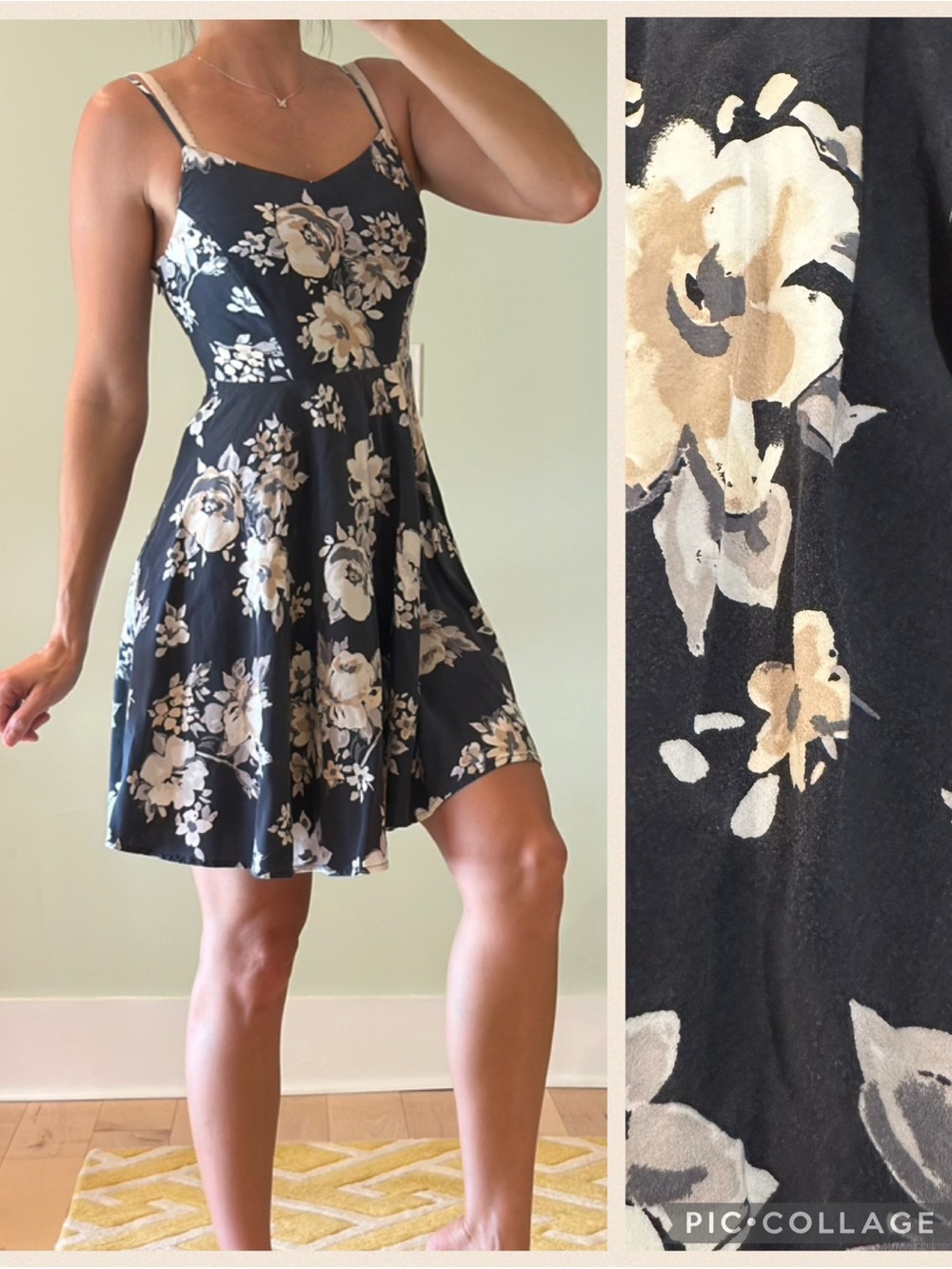 Old Navy Sundress Gray Floral